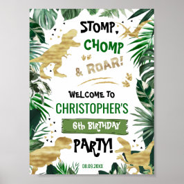 Poster Boas-vindas ao T-Rex de aniversário do Dinossaur l