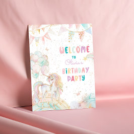 Poster Boas-vindas ao Unicórnio Magnético do Arco-Íris