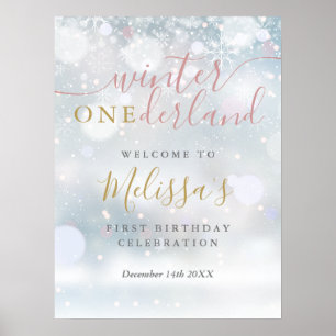 Poster Boas-vindas ao Winter Onederland de 1º Aniversário