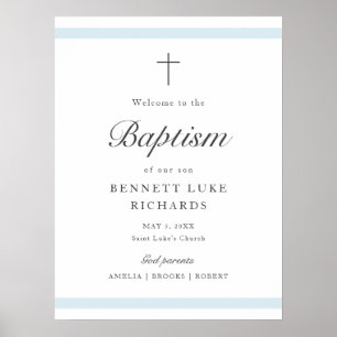 Poster Boas-vindas aos modernos Elegance Boys Baptism