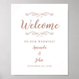 Poster Boas-vindas Casamento Elegante Chic Caligrafia Dou