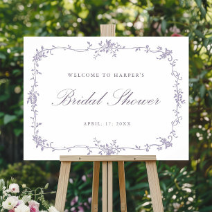 Poster Boas-vindas Clássicas de Casamento com Lavanda Fra
