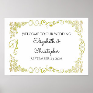 Poster Boas-vindas com o Design Floral do Rico Dourado