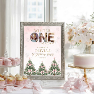 Poster Boas-vindas de 1º Aniversário Winter Oneederland A