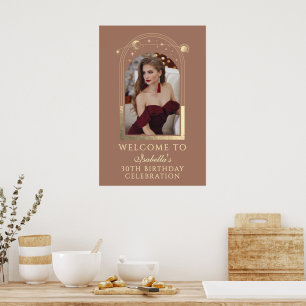 Poster Boas-vindas de 30º aniversário Celestial Mocha Gol