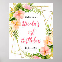 Boas-vindas de Aniversário Floral da Selva Tropica