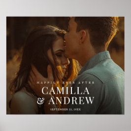 Poster Boas-vindas de Casamento Elegante Foto Moderna