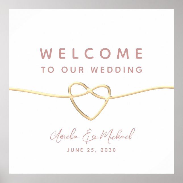 Poster Boas-vindas de Casamento Minimalista (Frente)