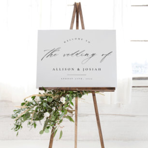Poster Boas-vindas de casamento simples com orçamento bra