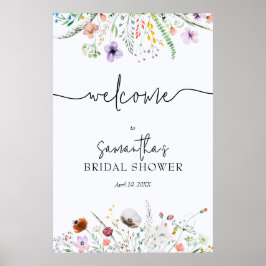 Poster Boas-vindas de Chás de Casanova com Flores Silvest