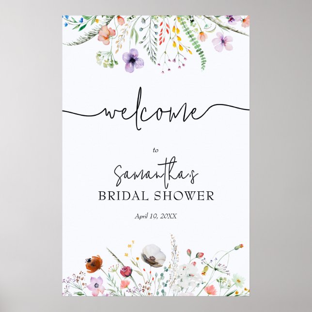 Poster Boas-vindas de Chás de Casanova com Flores Silvest (Frente)