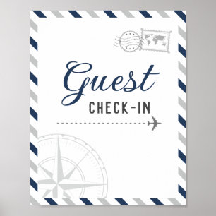 Poster Boas-vindas de check-in de hóspede de viagem de av
