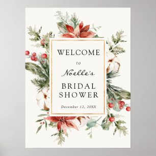 Poster Boas-vindas de Chuva de Noiva de Inverno Evergreen
