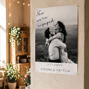 Poster Boas-vindas de festa de noivado com foto minimalis