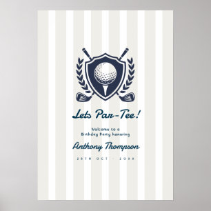 Poster Boas-vindas de Golfe Préppy Navy & Cloud Dancer An