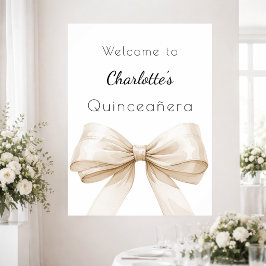 Poster Boas-vindas de Quinceanera creme bege
