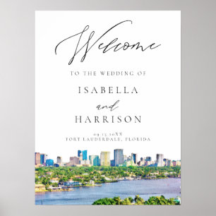 Poster Boas-vindas do Casamento Skyline Fort Lauderdale