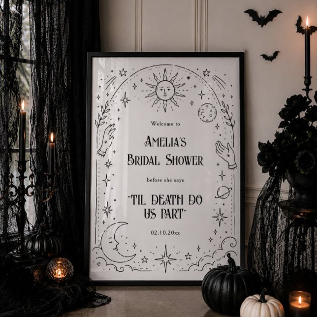 Poster Boas-vindas do Chá de Noiva de Halloween Até a Mor (Criador carregado)