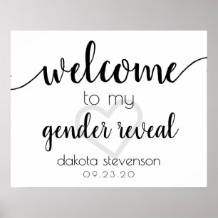 Poster Boas-vindas do Partido Simples Coração de Script