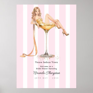 Poster Boas-vindas do Veuve Before Vows Champagne no Chá