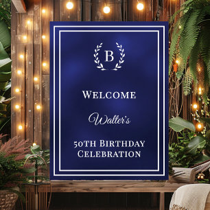 Poster Boas-vindas elegantes monogramadas de aniversário