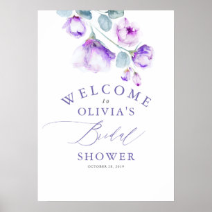 Poster Boas-vindas Elegantes para Chá de Noiva Floral Rox