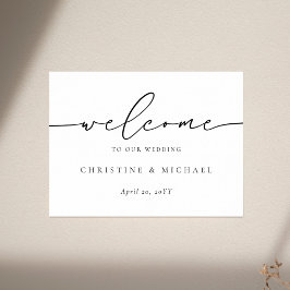 Poster Boas-vindas em Letra de Forma Horizontal Elegante 