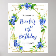 Boas-vindas Florais de Aniversário de Mirtilo
