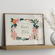 Boas-vindas Florais Rosa para Chá de Noiva Persona