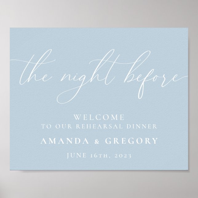 Poster Boas-vindas para a Noite Antes do Jantar de Ensaio (Frente)