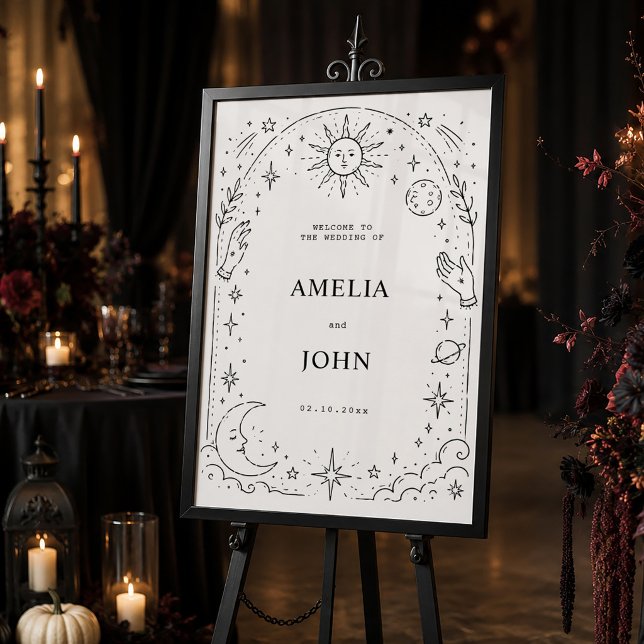 Poster Boas-vindas para Casamento Celestial Outonal Mal-h (Criador carregado)