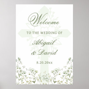 Poster Boas-vindas para Casamento Religioso com Respiraçã