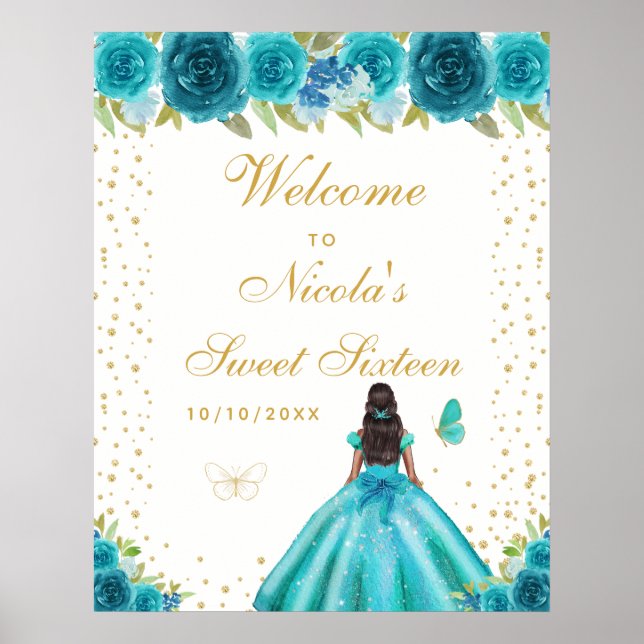 Poster Boas-vindas para Doce Dezesseis Menina de Pele Mor (Frente)
