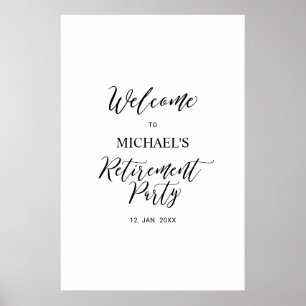 Poster Boas-vindas para Festa de Aposentadoria Minimalist