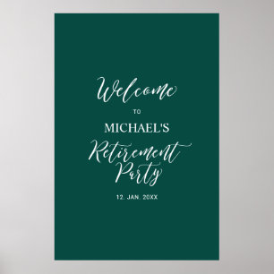 Poster Boas-vindas para Festa de Aposentadoria Minimalist