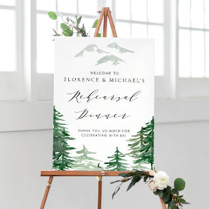 Poster Boas-vindas para o jantar de ensaio da floresta em