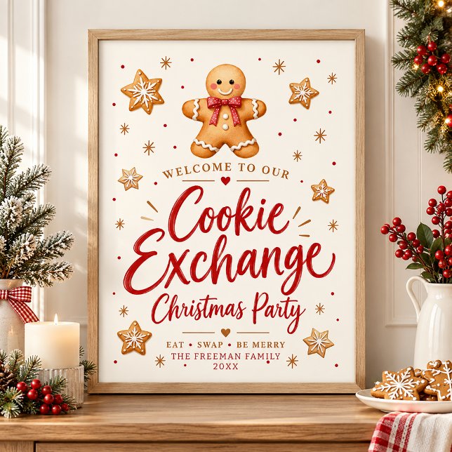 Poster Boas-vindas Personalizadas para Troca de Biscoitos (Welcome Sign Poster - Frame not included)