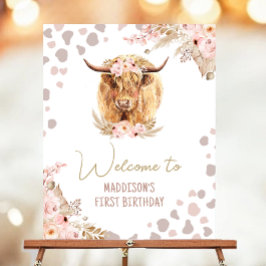 Poster Boas-vindas Santa Vaca Highland Pampas Fazenda Ani