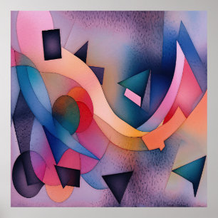 Poster "Boat On Water" Arte Abstrato Contemporânea