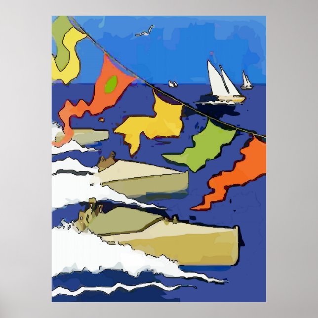 Pôster Boat Regatta, Lago Pontchartrain (Frente)