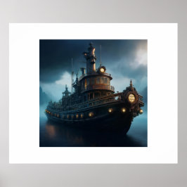 Poster Boat Tug Steampunk
