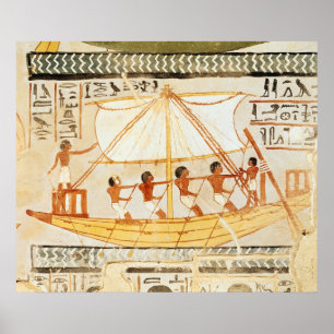 Poster Boatmen on the Nile, from the Tomb of Sennefe