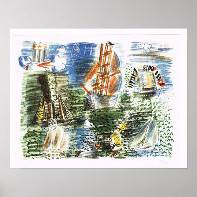 Pôster 'Boats' Raoul Dufy (Frente)