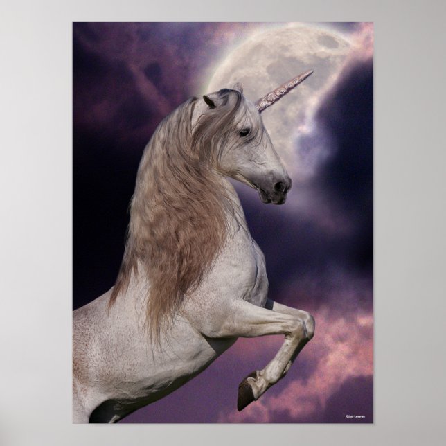 Poster Bob Langrish | Grey Unicorn Rearing (Frente)