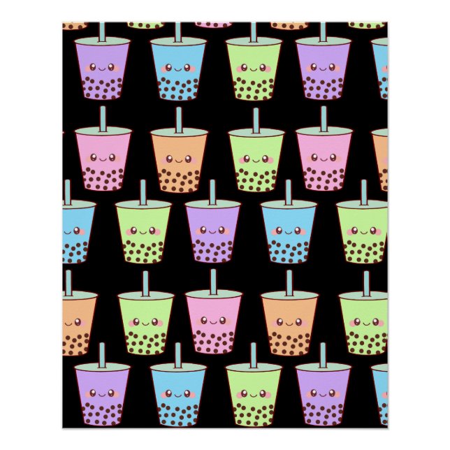 Pôster Boba Milk Tea Flavors (Frente)