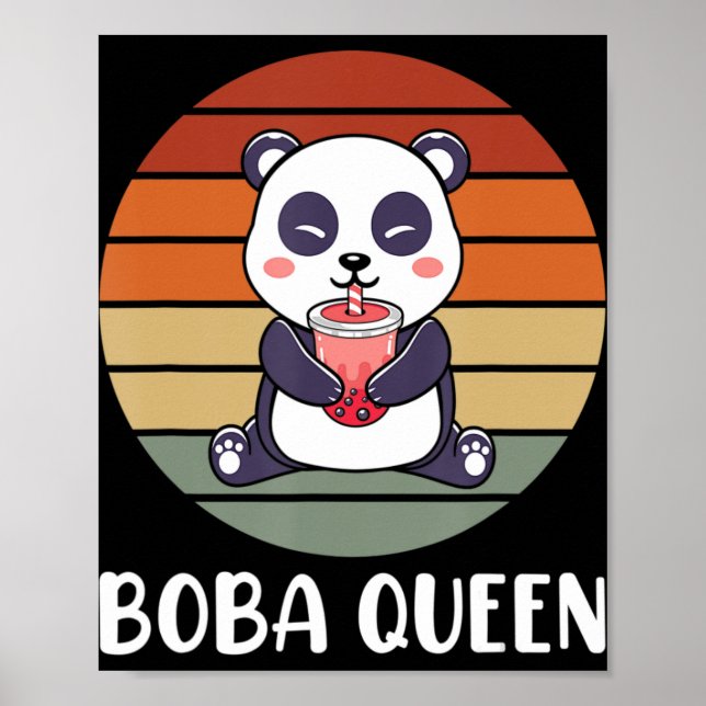 Poster Boba Queen Bubble Tea Japonês Panda Anime Ka (Frente)