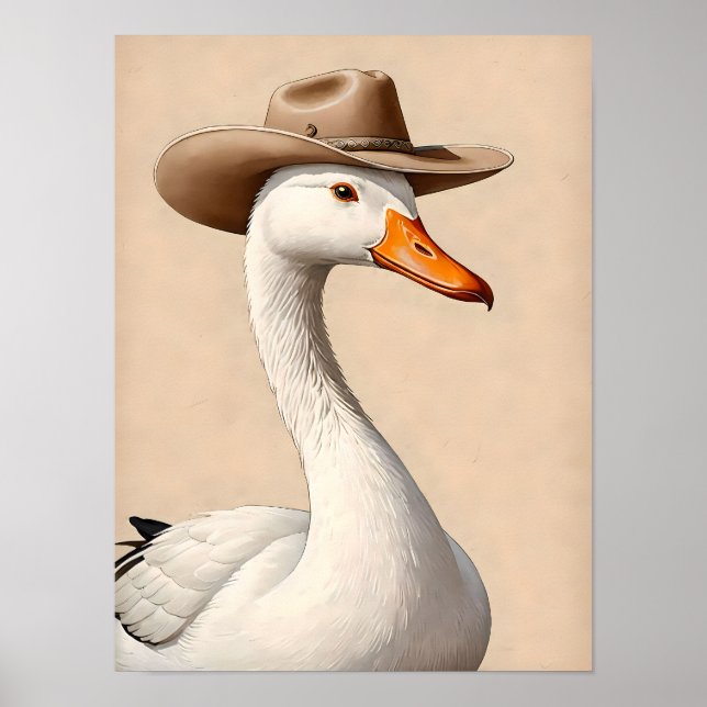 Poster Bobo Cowboy Goose - Arte de Muro Quirky Western (Frente)