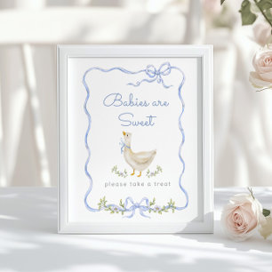 Poster Bobo Ganso arco Azul Bebês são doces