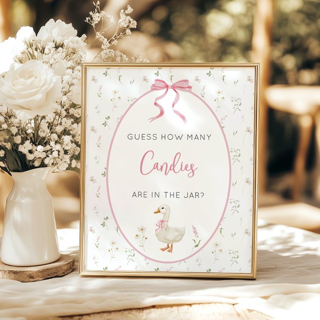 Poster Bobo Goose Girl Chá de fraldas adivinha quantos jo (Criador carregado)