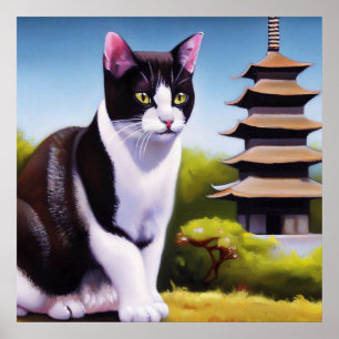 Poster Bobtail Cat japonês